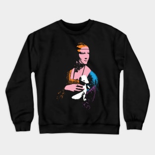 Pop Art Prowess: The Lady with the Ermine Minimized Vintage Comic Book Style Crewneck Sweatshirt